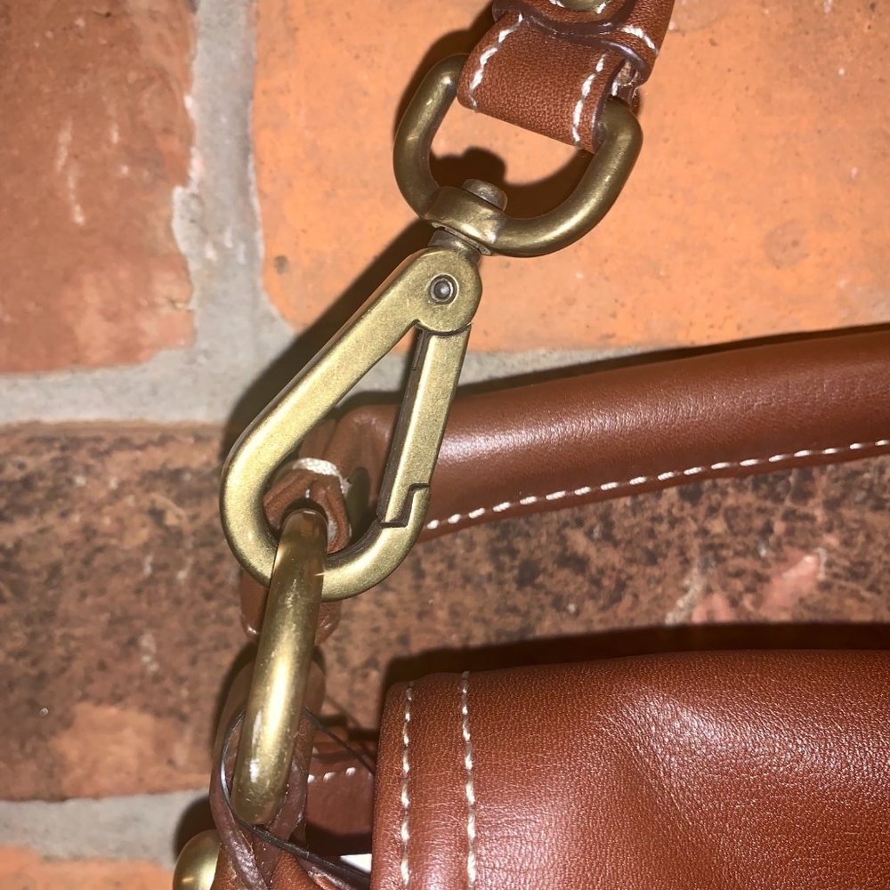 Talbots Brown Leather Shoulder Bag New With Tags - Picture 2 of 7